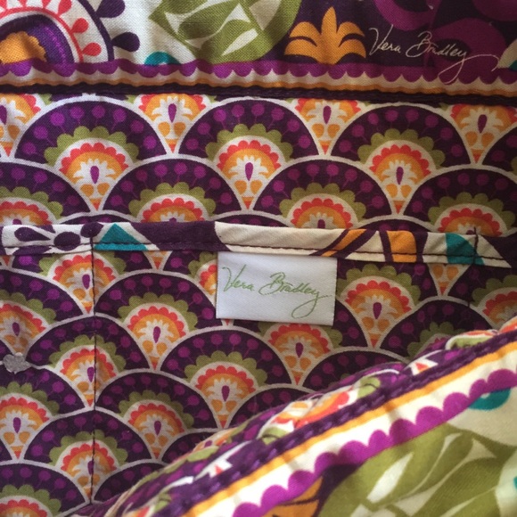 Vera Bradley plum crazy quilted shoulder tote - Picture 5 of 9